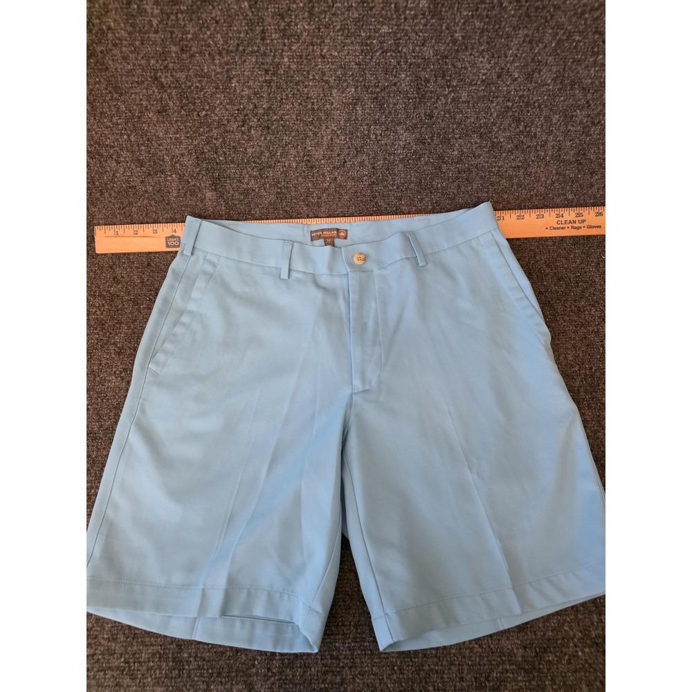 Peter Millar Crown Sport Shorts Mens 32 Blue Golf 9" Inseam Athletic Polyester